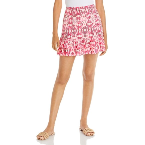 Aqua Dresses & Skirts - AQUA PRINTED SMOCKED MINI SKIRT